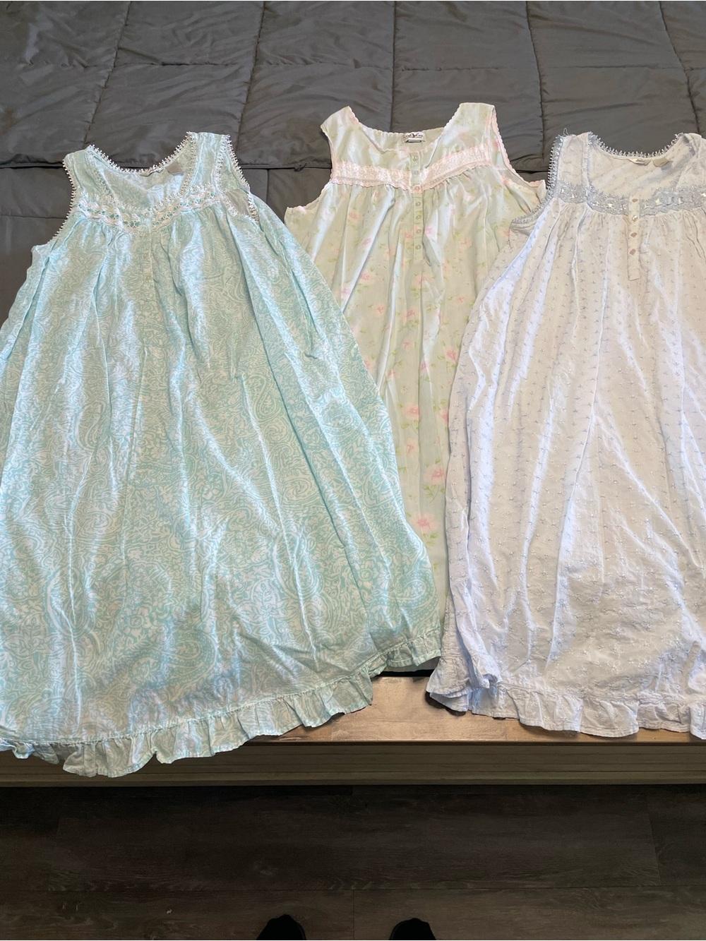 VTG Cottagecore Sleeveless Cotton Nightgown Lot XL Adonna Villager Liz Claiborne